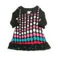 thumbnail image 1 of Lipstik Girl's Toddler - Long Sleeve Dress - 6 Different Prints & Styles 24281-4 (Black Polka Dot), 1 of 3
