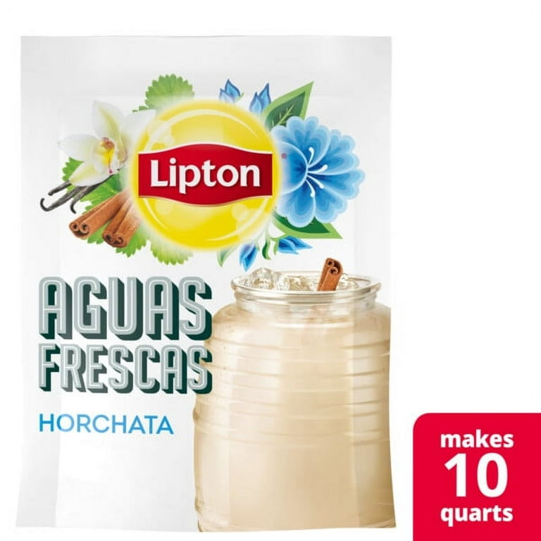 Lipton Aguas Frescas Drink Black Tea Mix, Horchata, Makes 10 Quarts