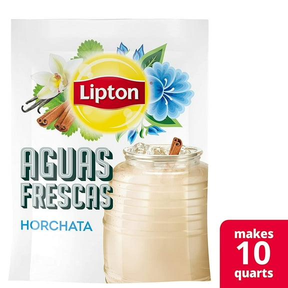 Lipton Aguas Frescas Drink Mix for a Quick Refreshment Horchata With 100% Pure Cane Sugar 10 qt (Pack of 6)