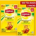 thumbnail image 1 of Lipton Black Tea Bags, Decaffeinated, 50 Count, 2 Pack, 1 of 7