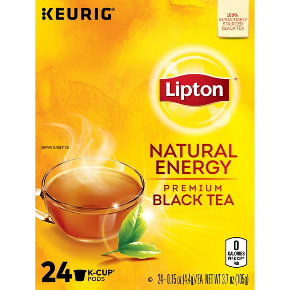 Lipton Black Tea K-Cups Natural Energy 24 ct