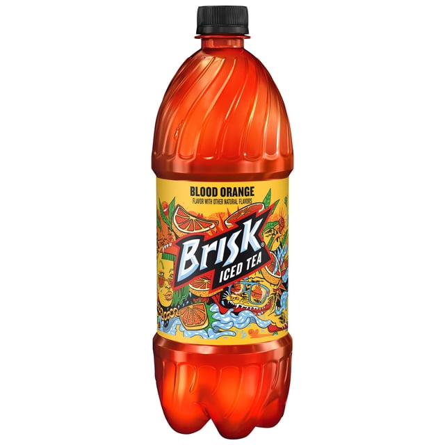 Lipton Brisk Blood Orange Iced Tea, Bottled Tea Drink, 1 Liter, Bottle