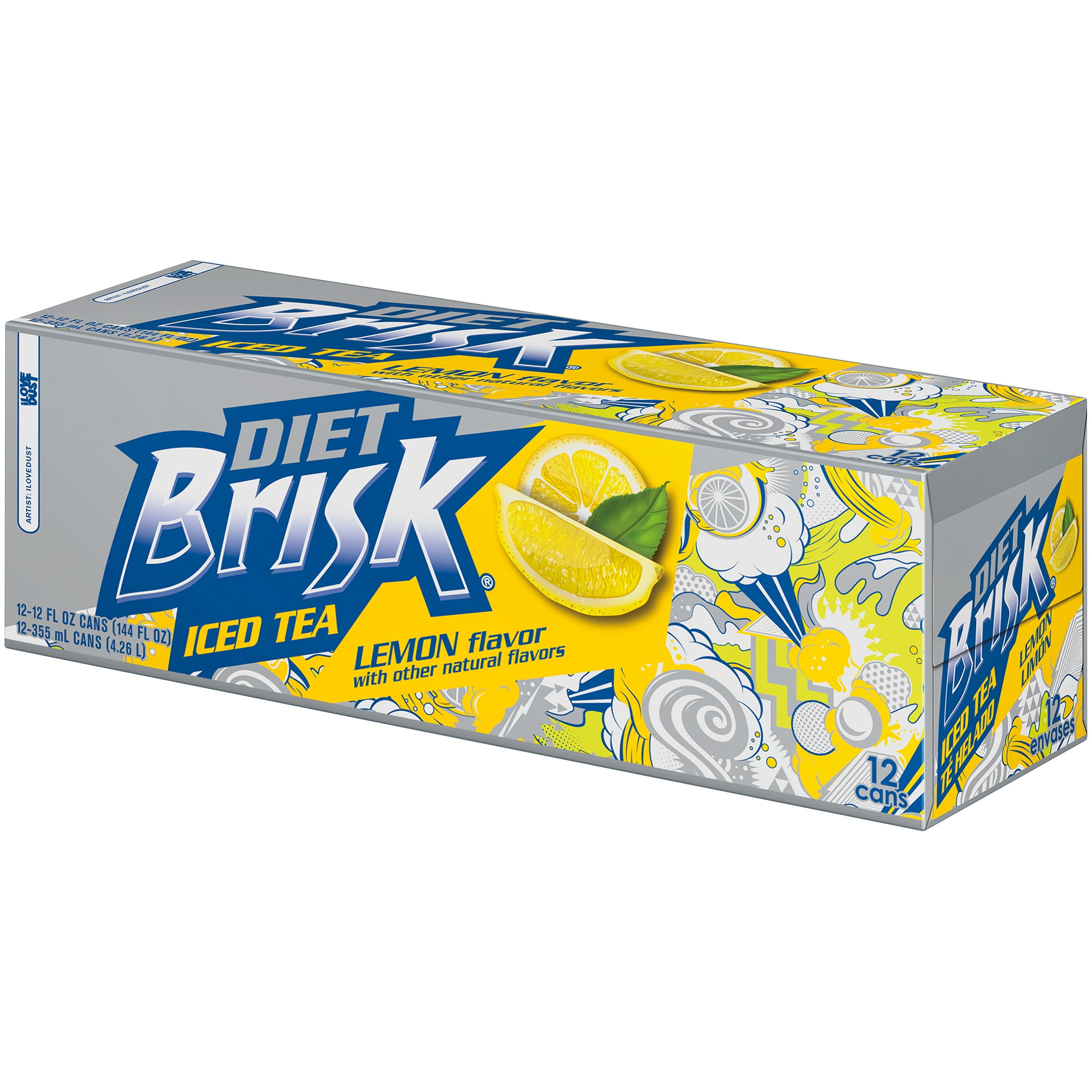 Brisk Lemon Iced Tea, Bold Lemon, 12 fl oz, 12 Pack Cans