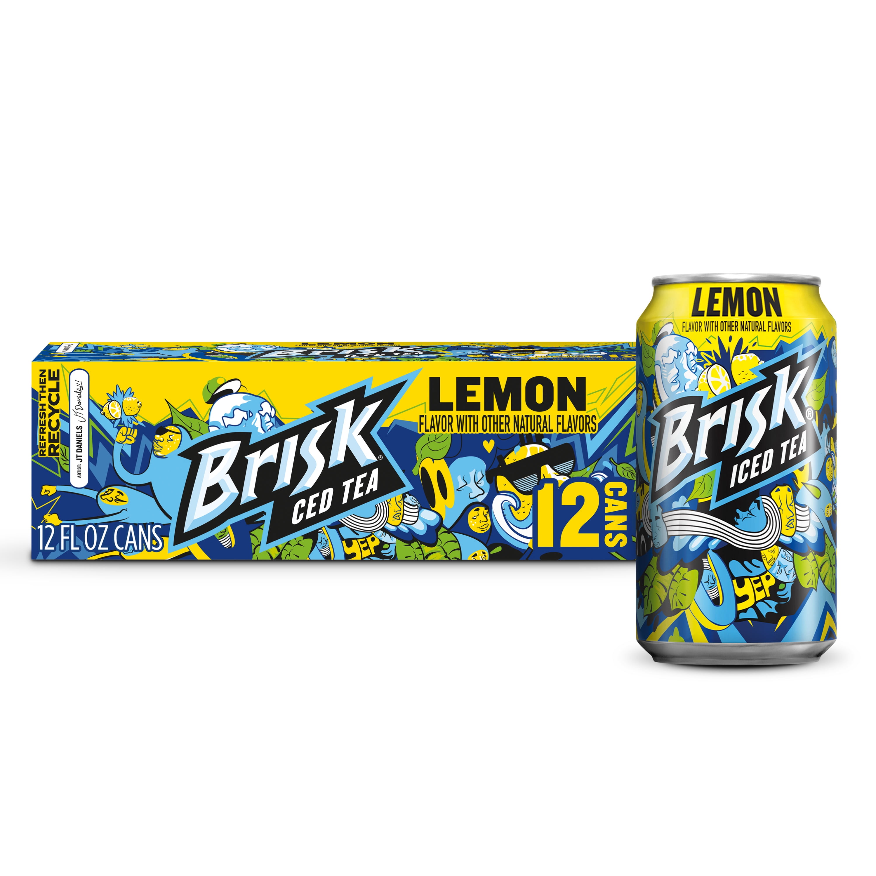 Lipton Brisk Lemon Iced Tea, 12 fl oz, 12 Pack Cans