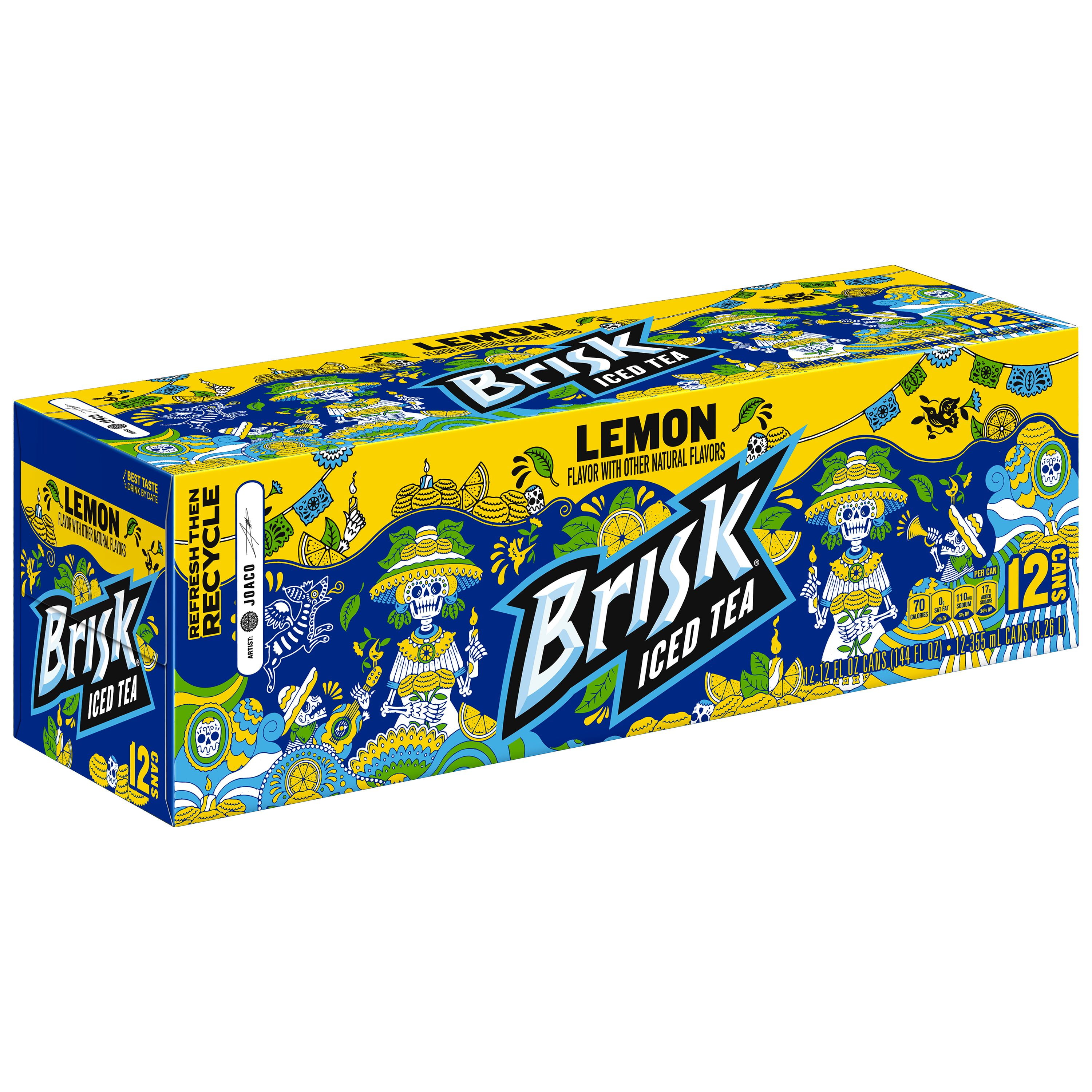 Lipton Brisk Lemon Iced Tea, 12 fl oz, 12 Pack Cans