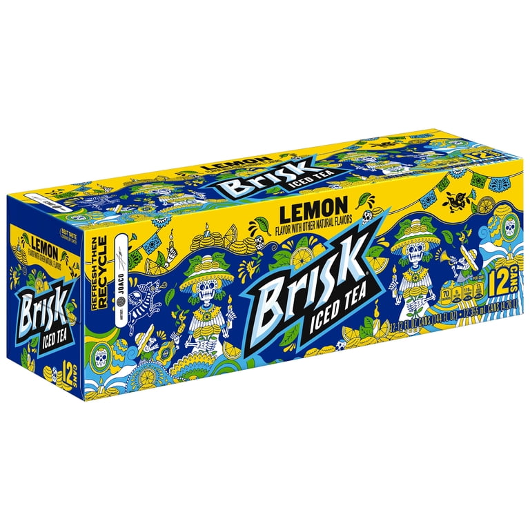 Lipton Brisk Lemon Iced Tea Drink, 12 fl oz, Pack of 12 Cans
