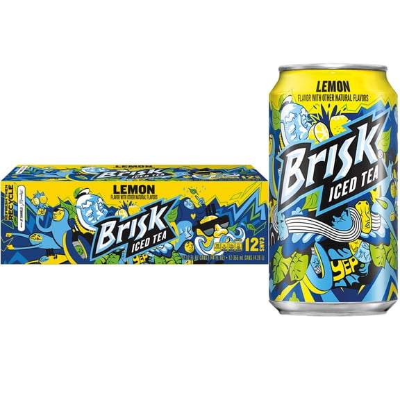 Lipton Brisk Lemon Iced Tea, 12 fl oz, 12 Pack Cans