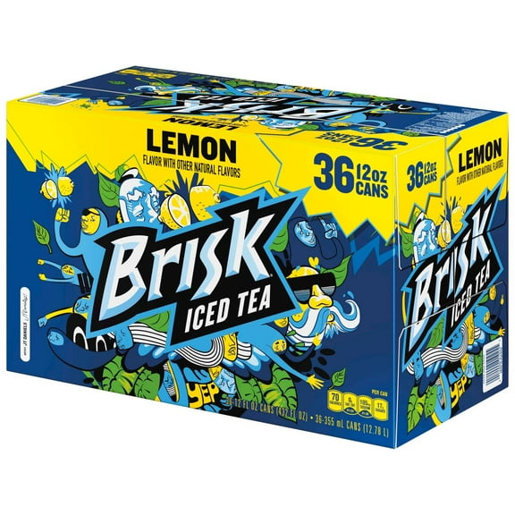 Lipton Brisk Lemon Iced Tea 36 Pack 12 ounces.