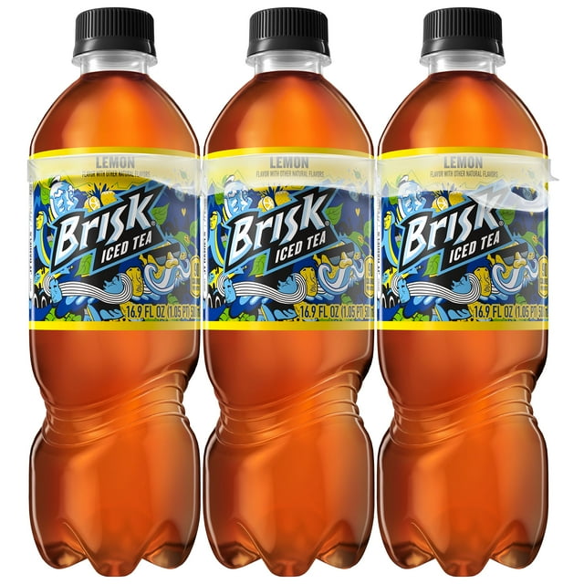 Lipton Brisk Lemon Iced Tea, Bottled Tea Drink, 16.9 fl oz, 6 Pack