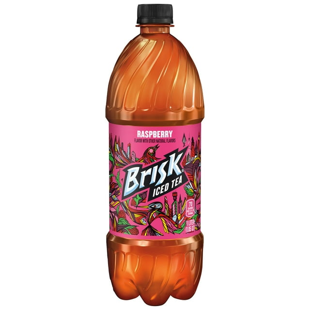 Lipton Brisk Raspberry Iced Tea, Bottled Tea Drink, 1 Liter, Bottle