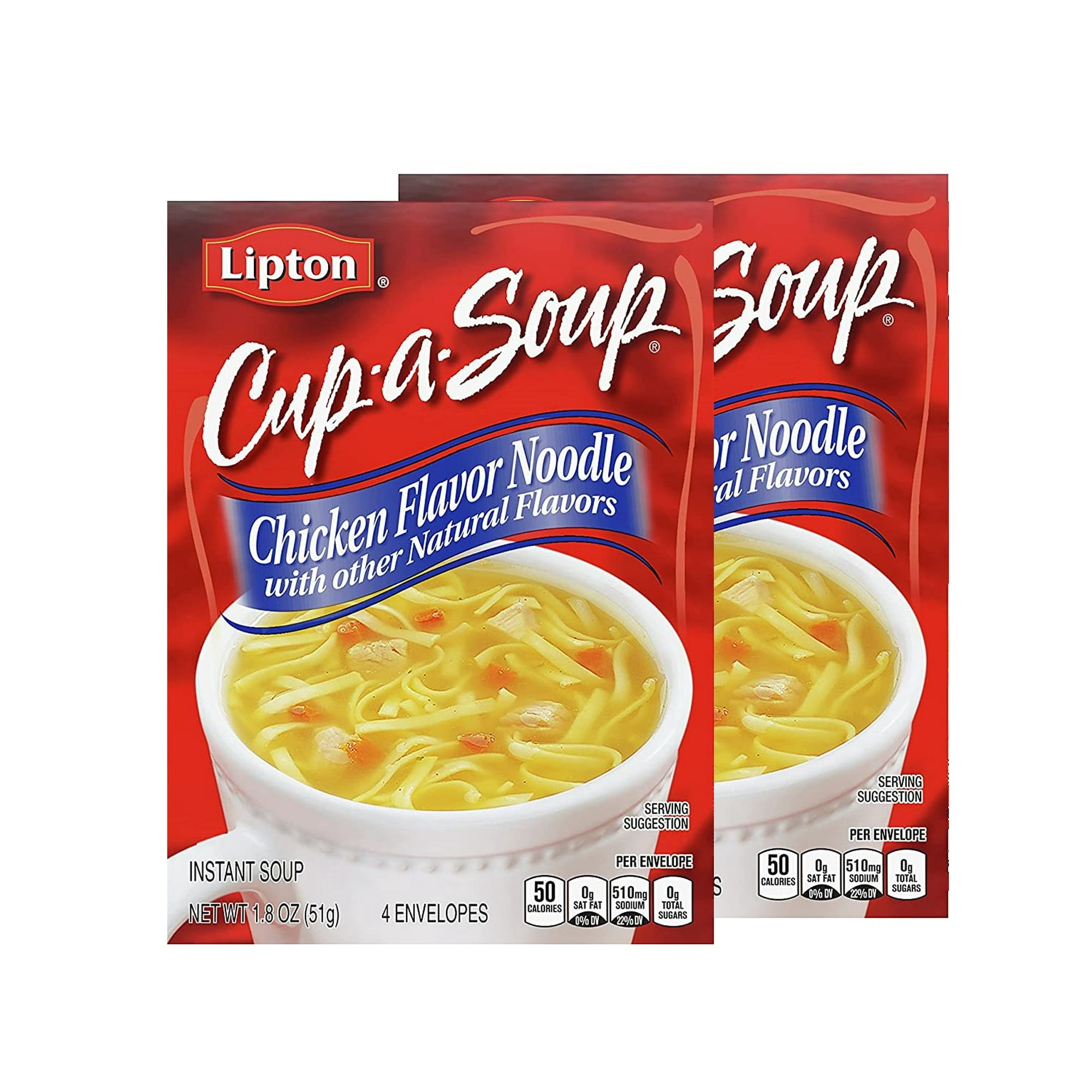 Lipton Cup-a-Soup Chicken Noodle Instant Soup, White Meat, Real
