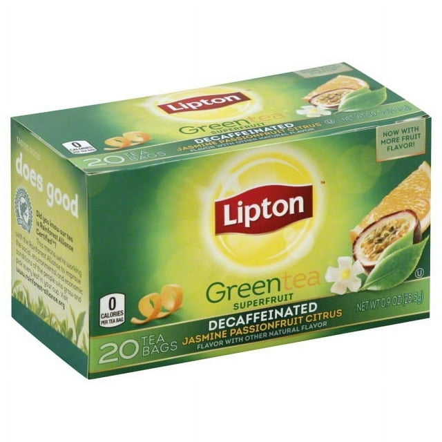 Lipton Decaf Jasmine Passionfruit with Citrus Green Tea Bags, 20 ct