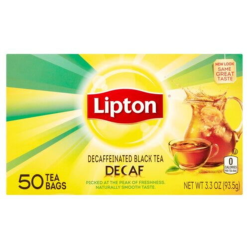 Lipton Decaffeinated Black Tea Bags, 50 count, 3.3 oz(packaging may vary)