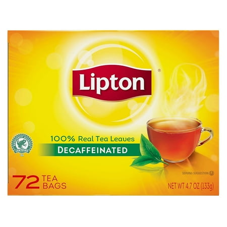 Lipton Decaffeinated Black Tea Bags, Decaf Black Tea Variety, 72 Count for Hot or Iced Tea