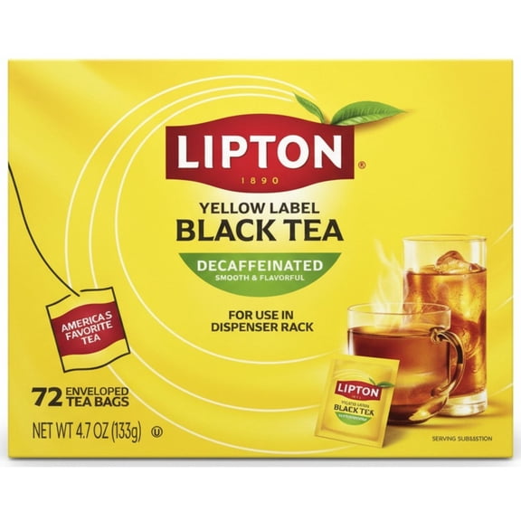 Lipton Decaffinated Black Tea, Tea Bags, 72 Ct