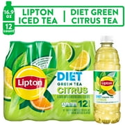 Lipton Diet Green Tea Citrus Iced Tea, Bottled Tea Drink, 16.9 fl oz, 12 Pack Bottles