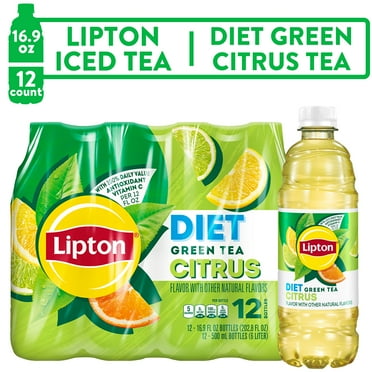 Lipton Diet Green Tea Citrus Iced Tea, Bottled Tea Drink, 16.9 fl oz, 12 Pack Bottles