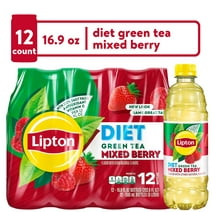 Lipton Diet Green Tea Mixed Berry Iced Tea, 16.9 fl oz, 12 Pack Bottles