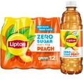 thumbnail image 1 of Lipton Zero Sugar Peach Iced Tea, 16.9 fl oz, 12 pack Bottles​, 1 of 6