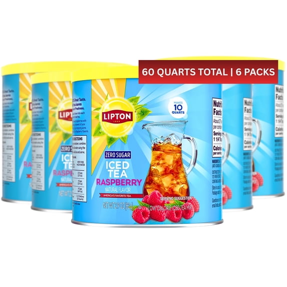 Lipton Diet Raspberry Iced Tea Mix, Makes 10 Quarts, Case Pack of 6 ...