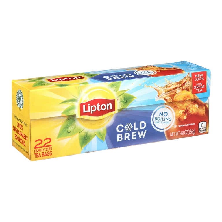 Lipton品 Lipton, Iced Black Tea Family Size, 22 Ct, Cold Brew - Walmart.com