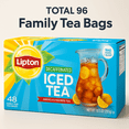 thumbnail image 1 of Lipton Family-Size Decaffeinated Black Iced Tea, Tea Bags, 48 Ct pack of 2 (Total 96 Tea Bags), 1 of 11