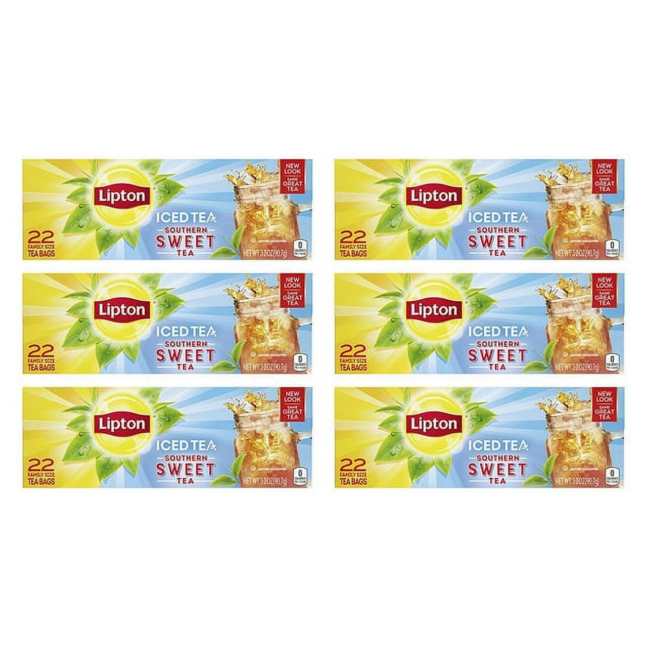 Lipton FamilySized Black Iced Tea Bags, Southern Sweet Tea 22 ct (Pack