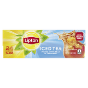 Lipton Family Sized Iced Unsweetened Black Tea, Caffeinated, Tea Bags 24 Count Box