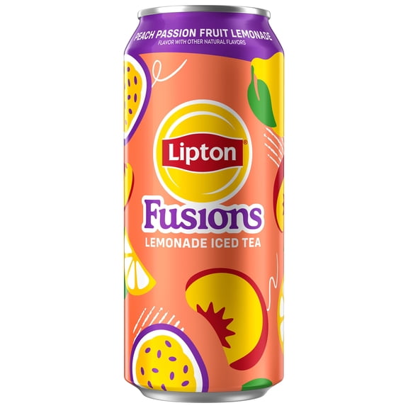 Lipton Fusions Iced Tea Peach Passion Fruit 16 fl oz Can