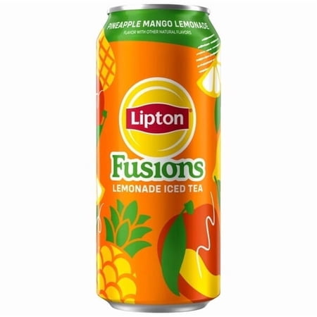Lipton Fusions Iced Tea Pineapple Mango Lemonade 16 fl oz Can - 4pack