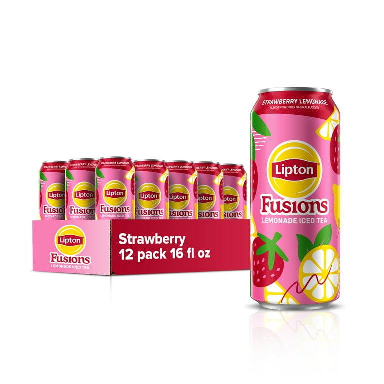 Lipton Fusions Strawberry Lemonade 12 pack 16 fl oz - Walmart.com