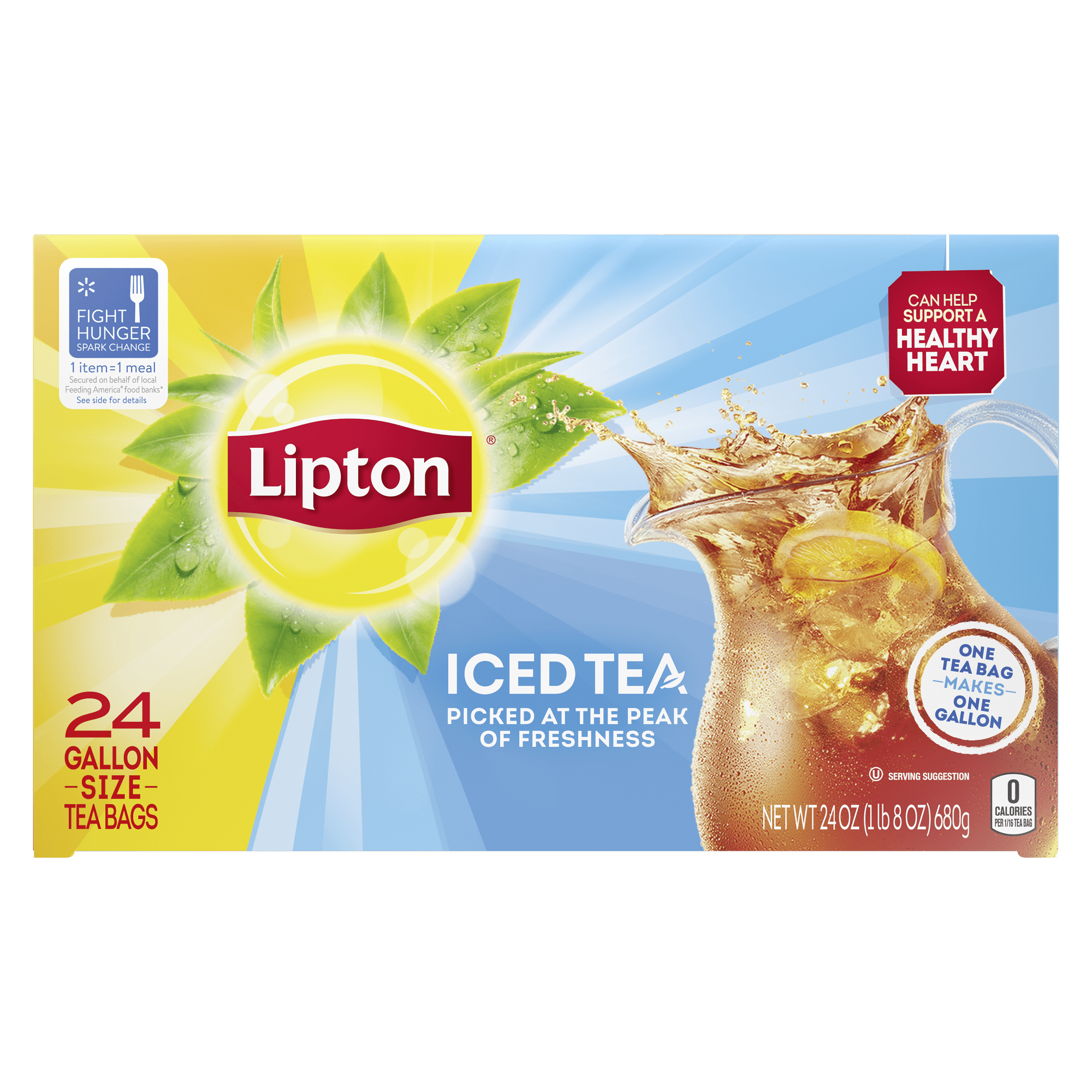 Lipton Family-Sized Iced Unsweetened Tea, Tea Bags 24 oz 24 Count