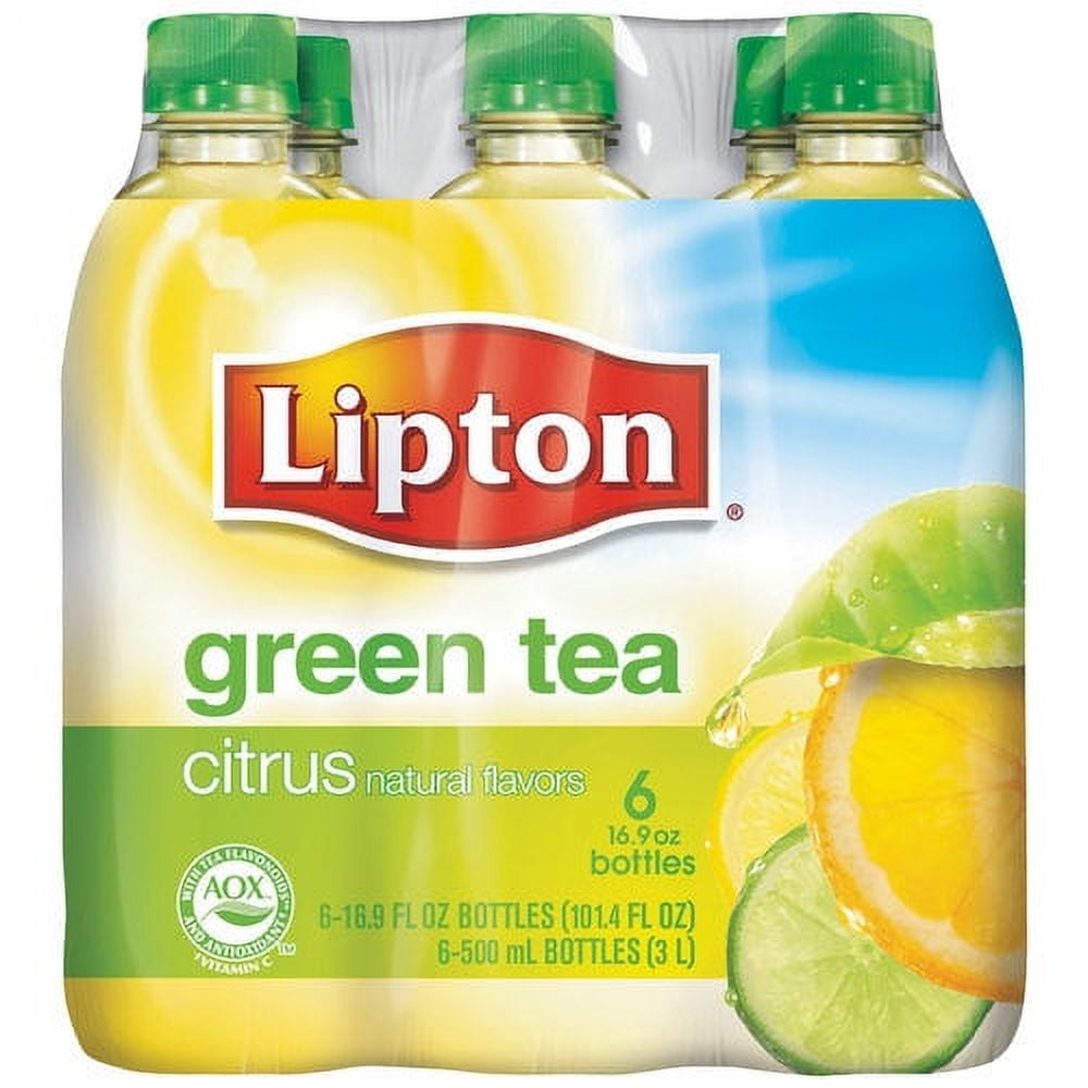 ICED TEA LIPTON GREEN CITRUS (24 BOTTLES, 16.9 oz), NATURAL FLAVORS