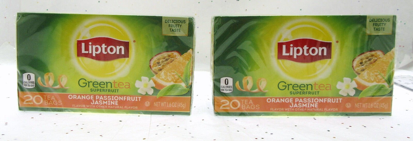 Lipton Green Tea 1.6oz Orange Passionfruit Jasmine 20 bags Lot of 2
