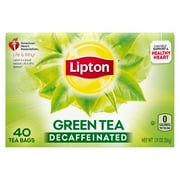 Lipton Green Tea, Decaffeinated, Tea Bags 40 Count Box