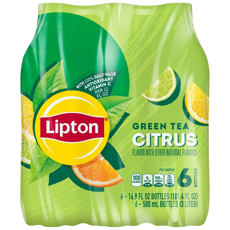 茶 Lipton Lipton Iced Tea Green Tea Citrus 16.9 fl oz, 6 Count