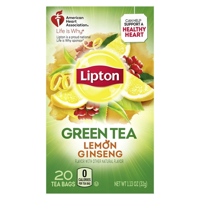 Lipton Green Tea, Lemon Ginseng, Can Help Support a Healthy Heart, Tea