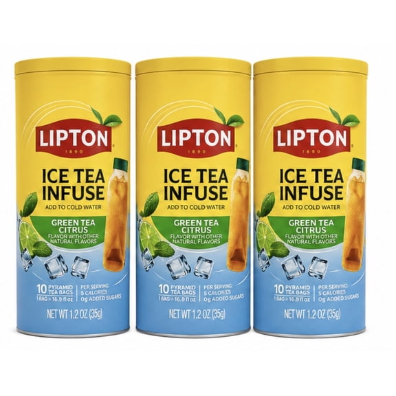 Lipton Ice Tea Infuse Green Tea Citrus Cold Brew Tea Bags 10-Count-3 Pack