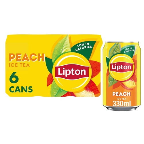 Lipton Ice Tea Peach 6 x 330ml, British Import (Pack of 2)