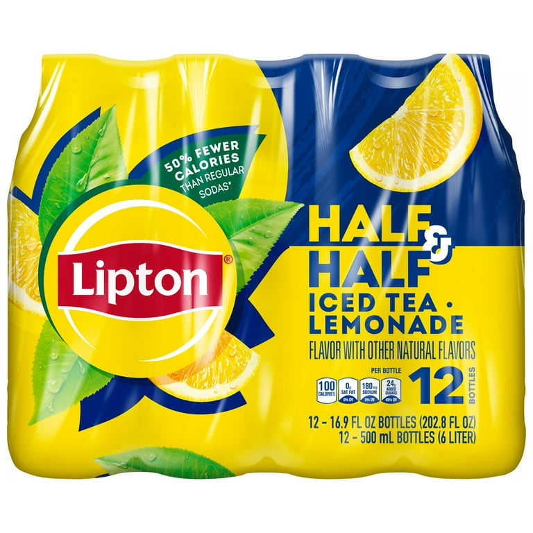 Lipton Half & Half Lemonade Lemon Flavored Brewed Iced Tea, 16.9