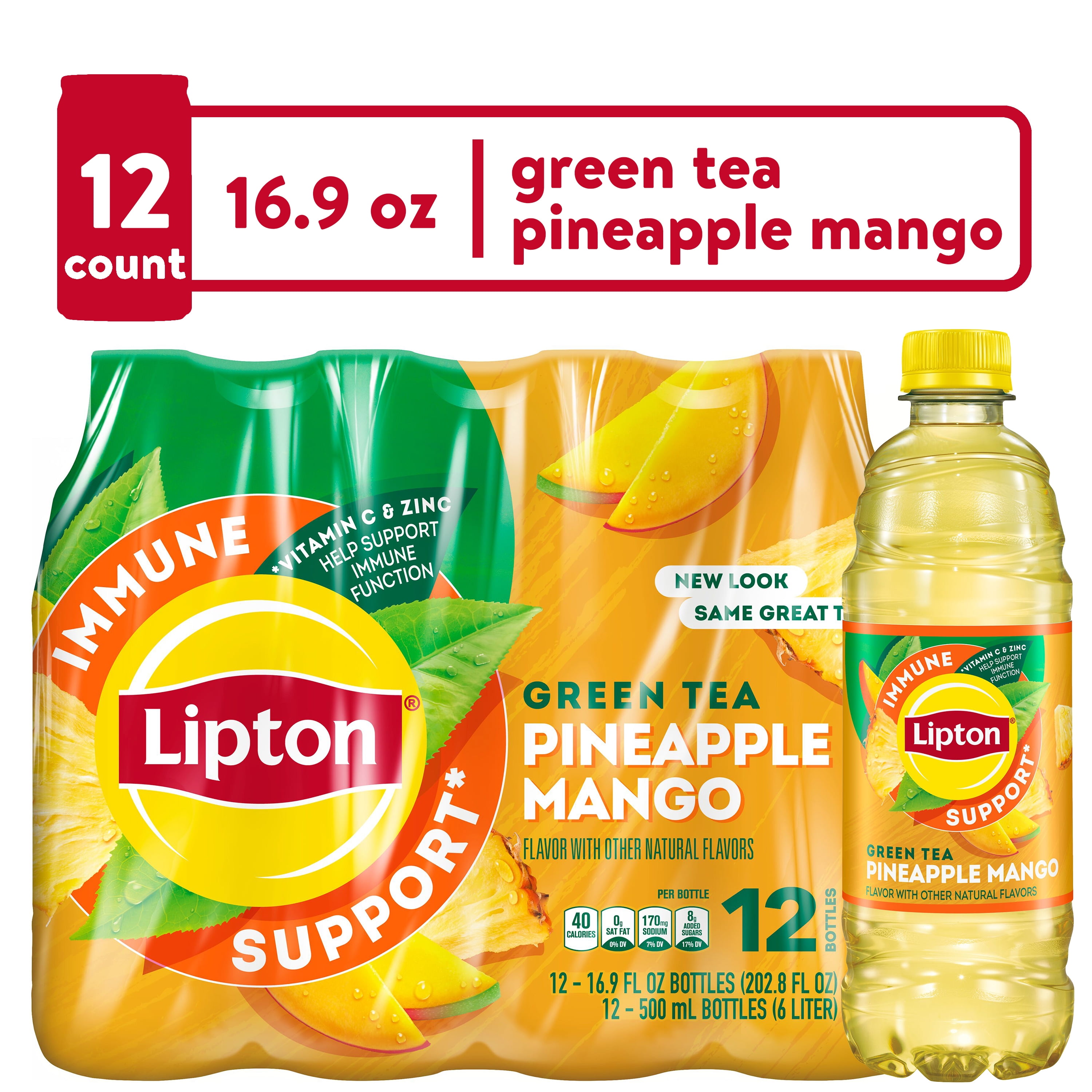 Lipton Green Tea w/ Citrus 16.9 Fluid Ounces PET Bottle Single, Tea