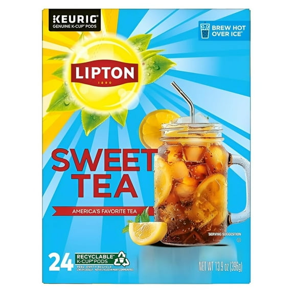 Lipton Iced Tea K-Cup Pods, Southern Sweet Black Tea, 24 Pods