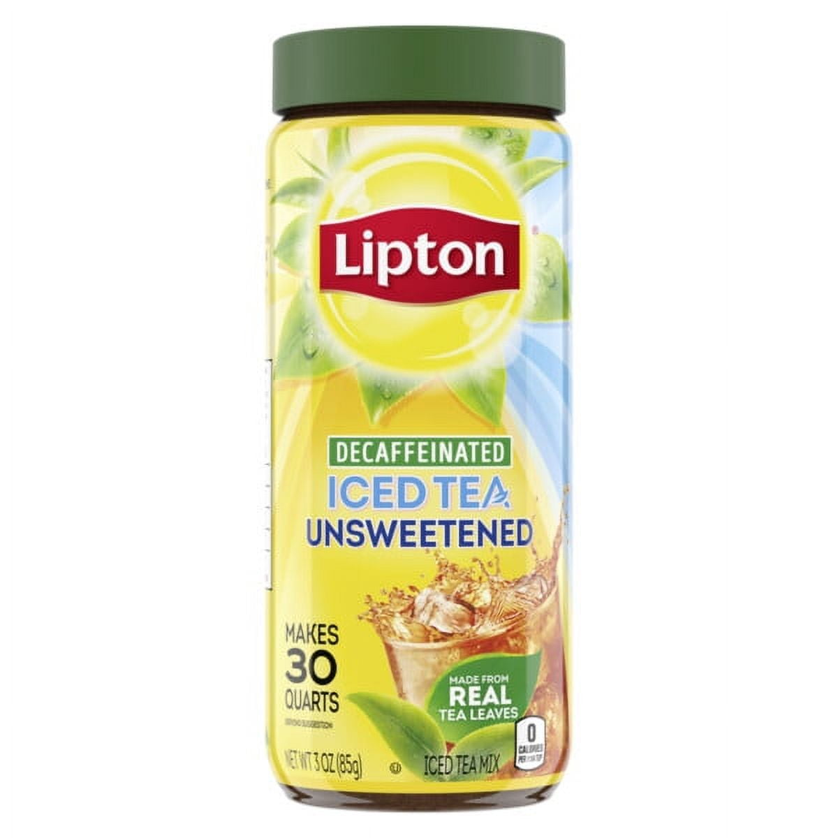 Lipton Decaf Instant Iced Tea Mix, Unsweetened Black Tea, CaffeineFree