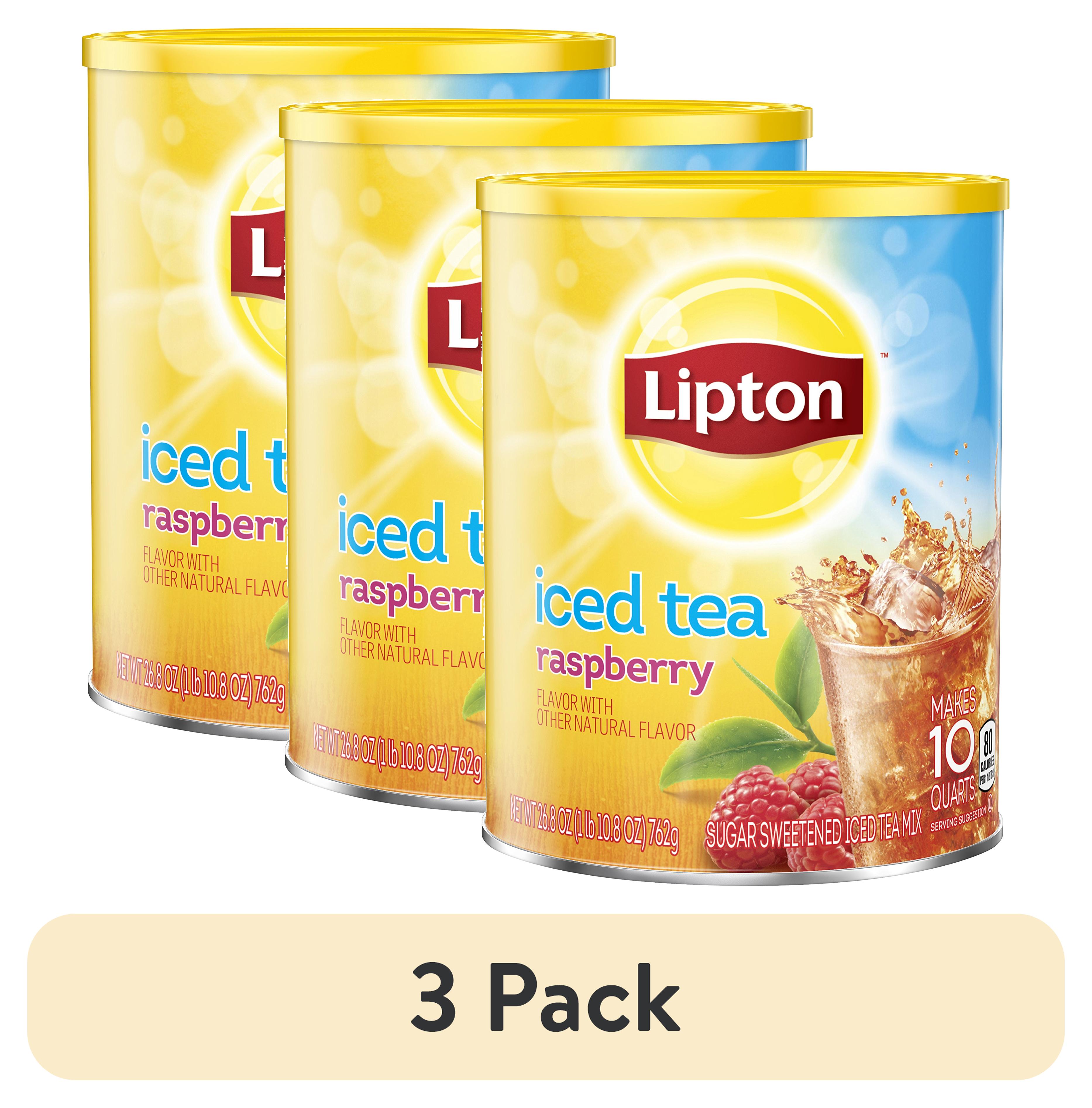(3 pack) Lipton Iced Tea Mix Black Tea, Raspberry, Caffeinated, 10