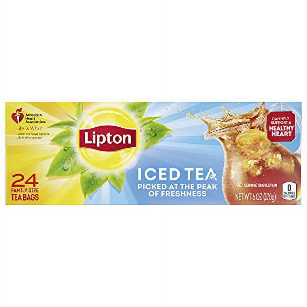 Lipton Iced Tea Mix, Black Tea, Unsweetened Iced Tea, Family Size, 24 Tea Bags