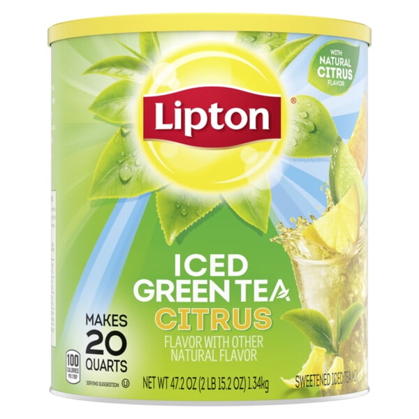 Lipton Iced Tea Mix Green Tea , Caffeinated Sweetened with Real Cane