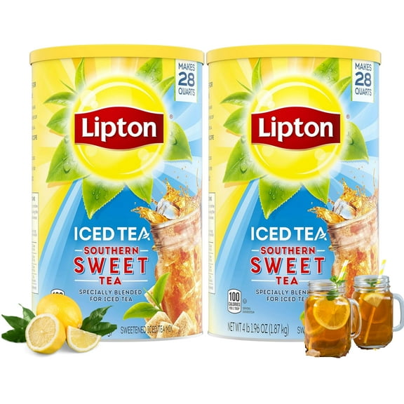 Lipton Southern Sweet Iced Tea Mix, Makes 28 Quarts, 2 Packs Total 56 Quarts