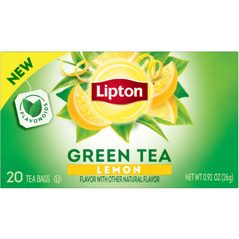 Lipton Lemon Green Tea Bags, 20 Count - Walmart.com