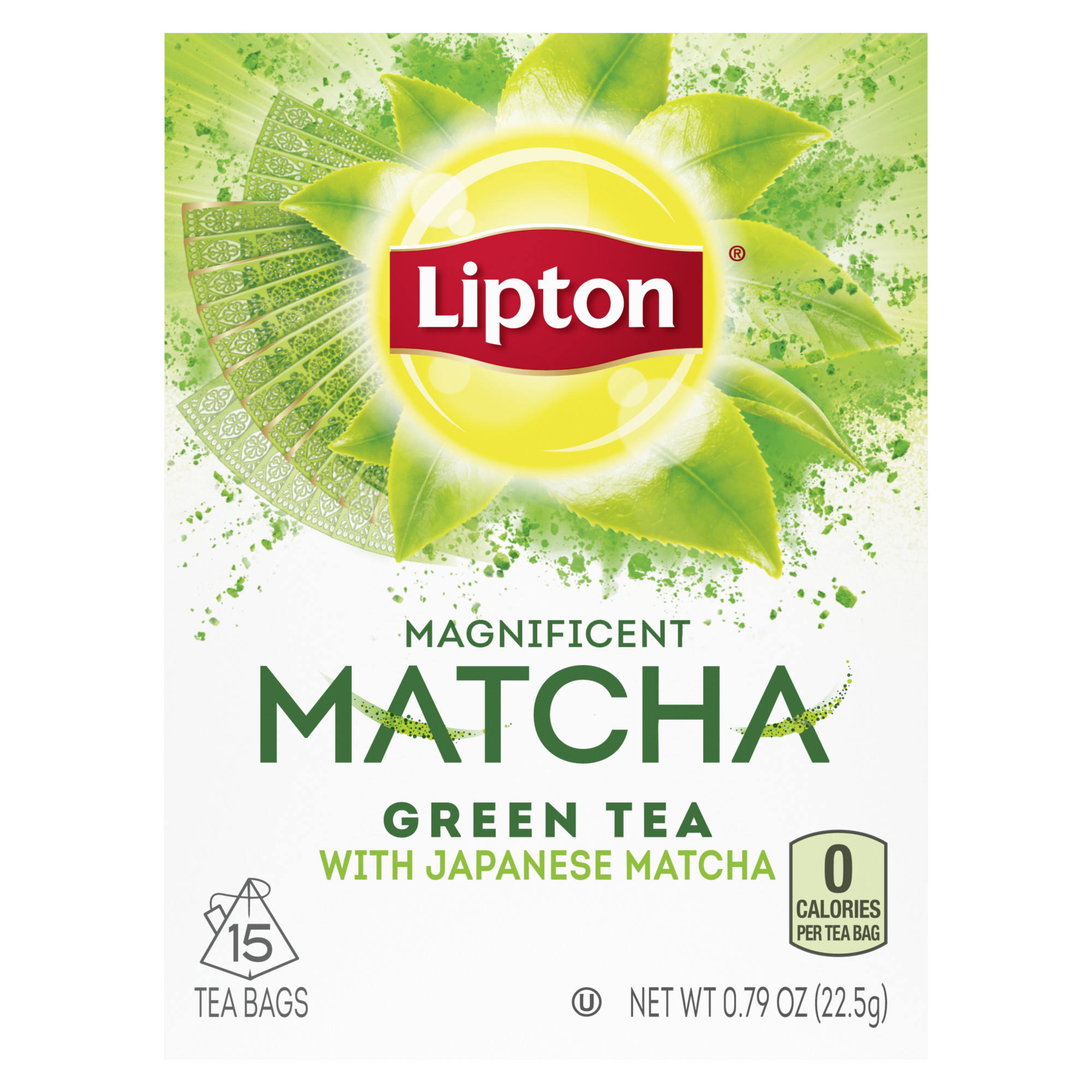 Lipton Magnificent Matcha Green Tea, Caffeinated, Tea Bags 15 Count - image 1 of 9