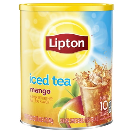 Lipton Mango Sweetened Iced Tea Mix, Black Tea Makes 10 Quarts